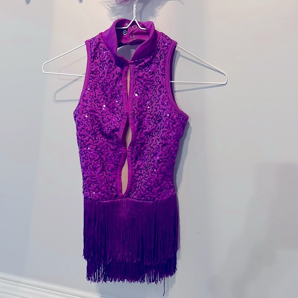 Purple sequins and Fringe costume